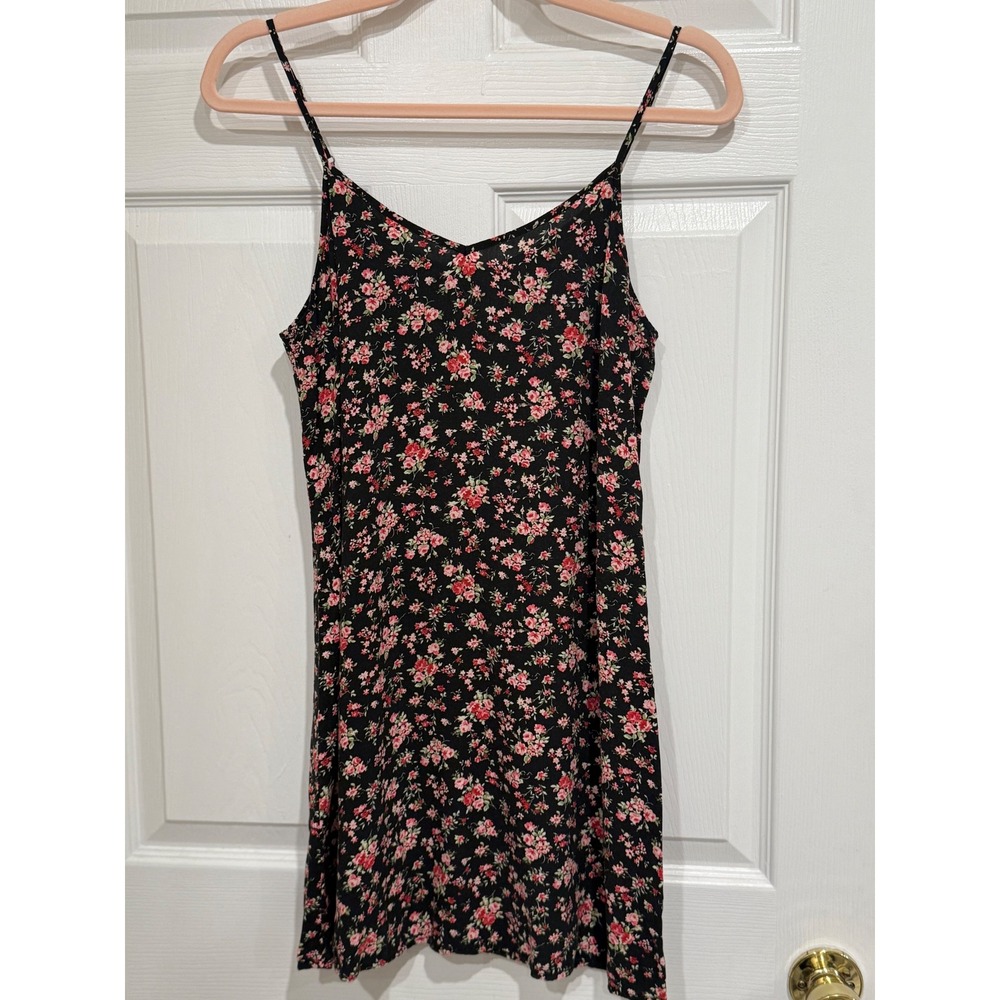 Wet Seal Y2K Black Ditsy Floral Mini Dress